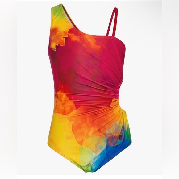 Girls One Piece Swimsuit Rash Guard Swimsuit Bathing Suit for Girls Size 7Y - Picture 1 of 7